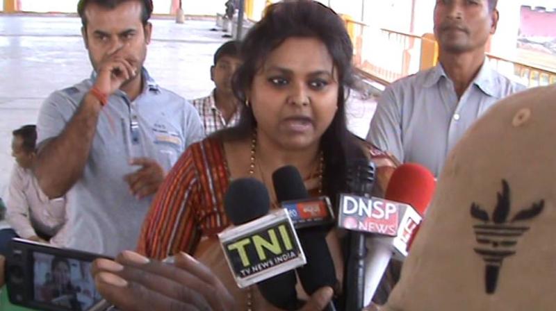 Dr Pooja Shakun Pandey  talks to journalists