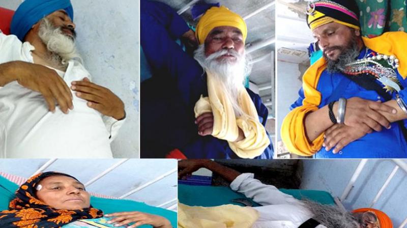 Badal dal workers attack on protesters Badal dal workers attack on protesters