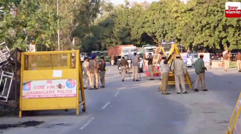 Chandigarh: Police administration made preparations in view of farmers' protest, borders with Punjab sealed Chandigarh: Police administration made preparations in view of farmers' protest, borders with Punjab sealed