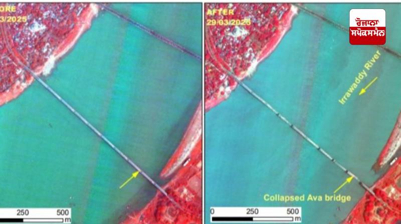 ISRO releases images of earthquake damage in Myanmar ISRO releases images of earthquake damage in Myanmar