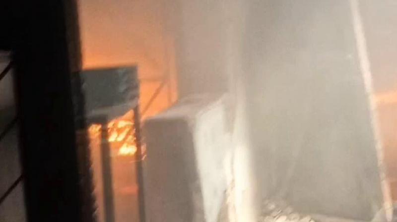 A fire that broke out at a slipper factory in Jalandhar A fire that broke out at a slipper factory in Jalandhar