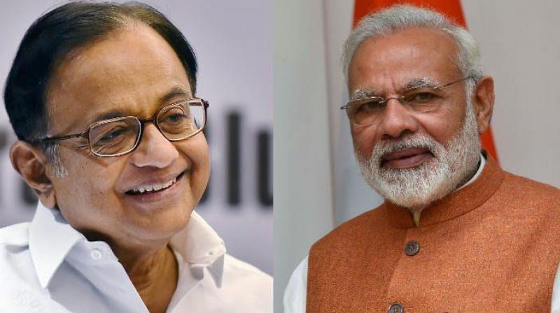 P. Chidambaram and Narendra Modi P. Chidambaram and Narendra Modi
