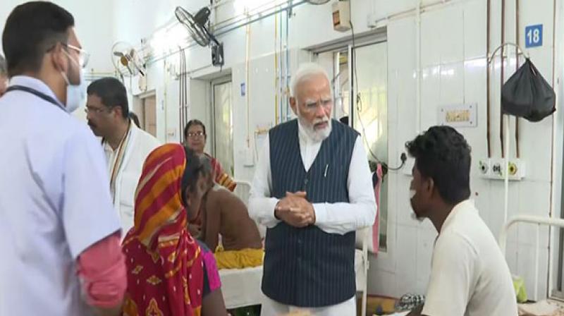 PM Modi meeting Odisha train crash survivors PM Modi meeting Odisha train crash survivors