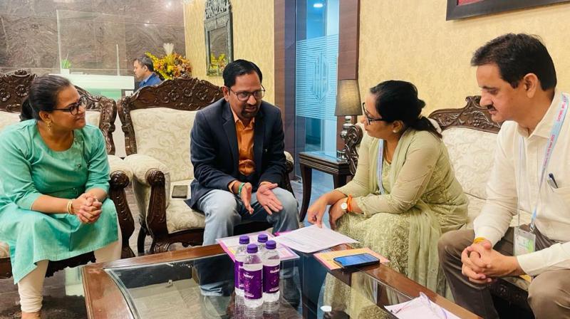 Dr. Baljit Kaur met with the organization of deaf and speech impaired children Dr. Baljit Kaur met with the organization of deaf and speech impaired children