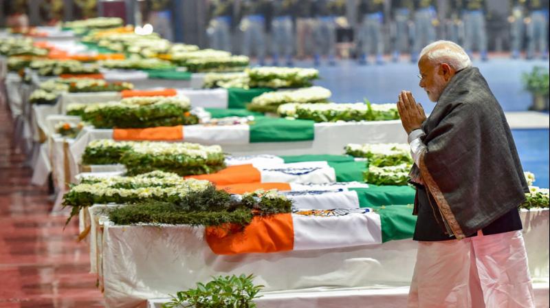 PM Modi reached Palam airport and paid tribute to jawans PM Modi reached Palam airport and paid tribute to jawans