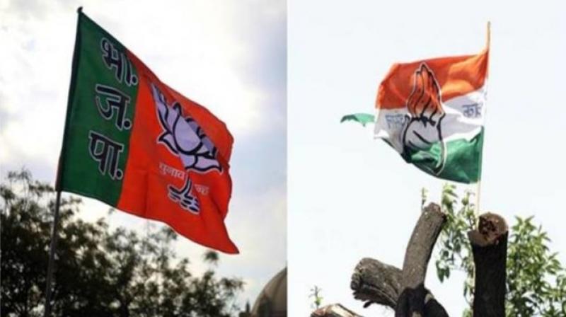  BJP flag and Congress
