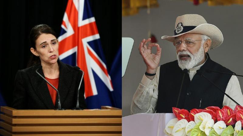 New Zealand Prime Minister Jacinda Ardern and PM Narendar Modi