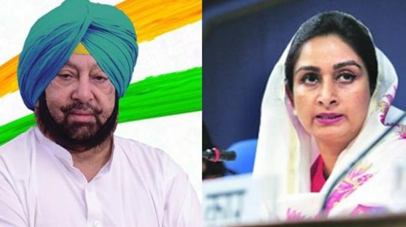 Captain Amrinder Singh and Harsimrat Badal