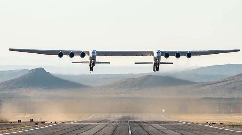Worlds largest plane makes first test flight in us Worlds largest plane makes first test flight in us