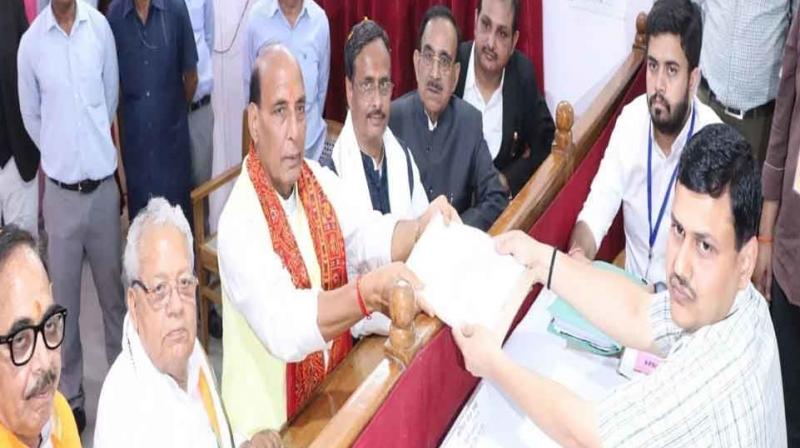 Rajnath singh files nomination