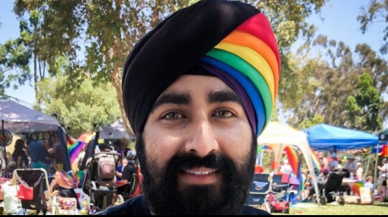 Jiwandeep Kohli wore a rainbow pride turban