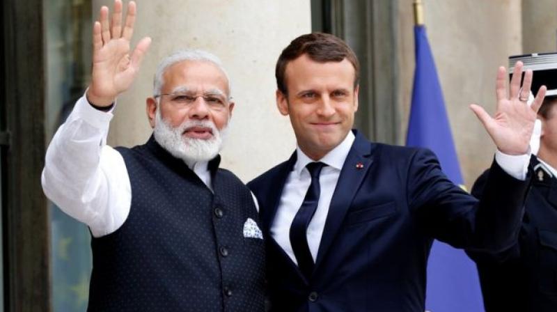 Narendra Modi meets French President Emmanuel Macron Narendra Modi meets French President Emmanuel Macron