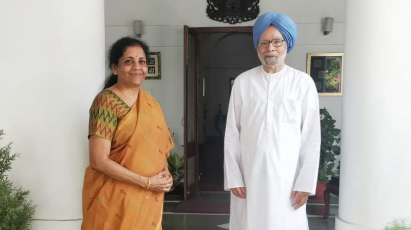 Nirmala Sitharaman Meets Manmohan Singh Nirmala Sitharaman Meets Manmohan Singh