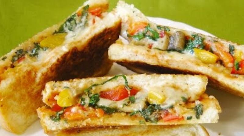 Make veg sandwich with vegetables Make veg sandwich with vegetables