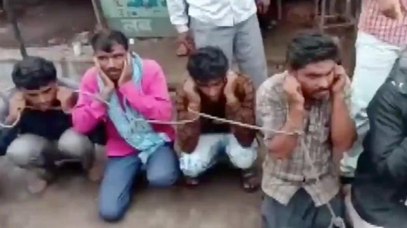 Gau Rakshaks tie up 25 people and make them chant gau mata di jai Gau Rakshaks tie up 25 people and make them chant gau mata di jai