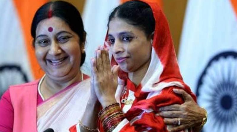 Geeta with Sushma Swaraj Geeta with Sushma Swaraj