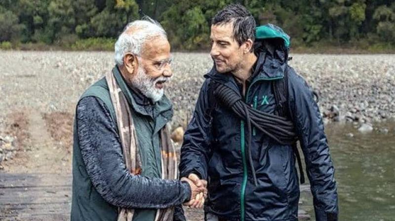 PM narendra modi on man vs wild with bear grylls episode telecast today PM narendra modi on man vs wild with bear grylls episode telecast today