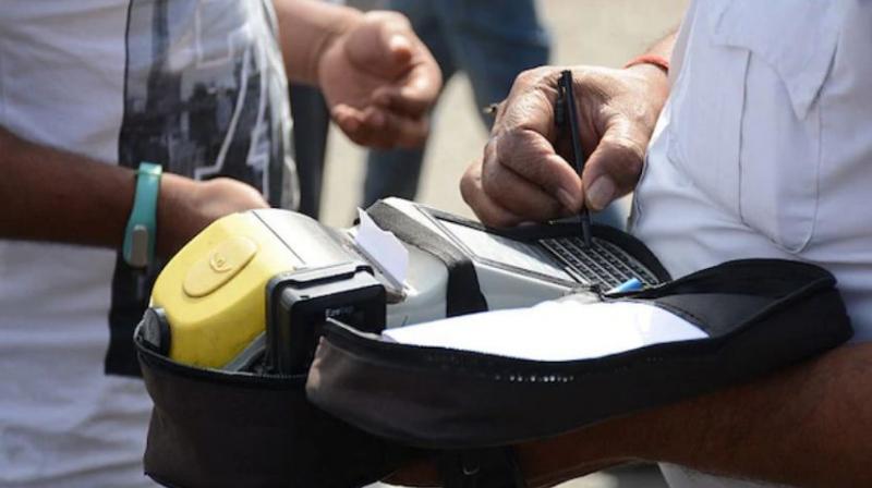 'Helmet' challan for bus driver in Noida