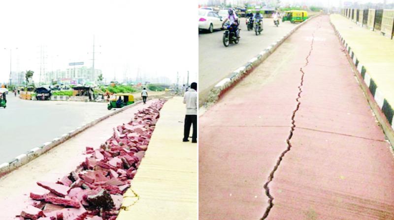 Broken Delhi-Meerut Expressway Broken Delhi-Meerut Expressway