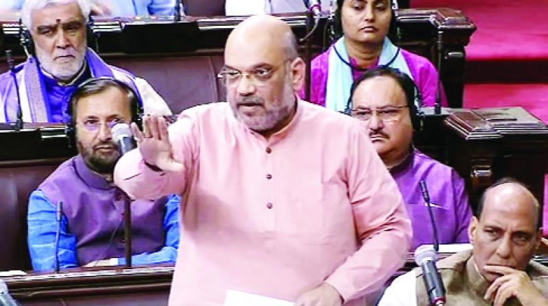 Speaking in Rajya Sabha, BJP national President Amit Shah Speaking in Rajya Sabha, BJP national President Amit Shah