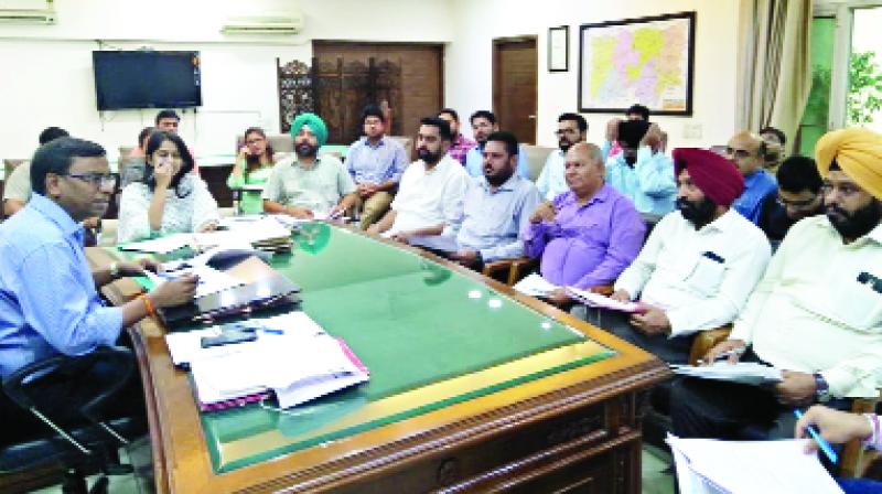 Deputy Commissioner During Meeting with Transport Department officials
