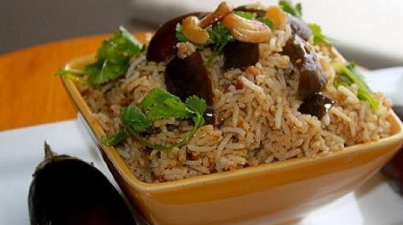 Brinjal pulao Brinjal pulao