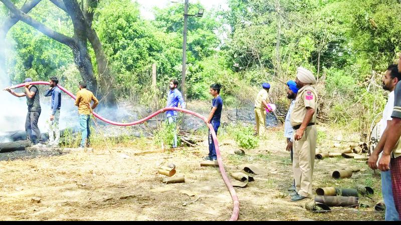 Fire Brigade Team at Fire Spot Fire Brigade Team at Fire Spot