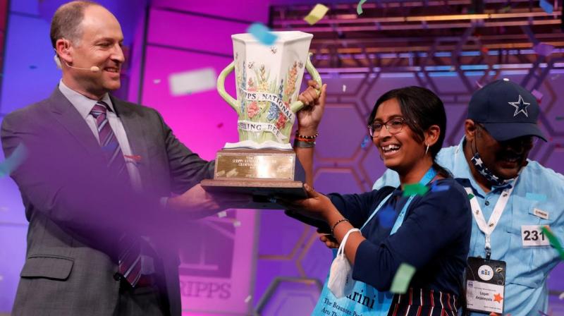 Indian-American girl Harini Logan wins 2022 Scripps National Spelling Bee after tiebreaker Indian-American girl Harini Logan wins 2022 Scripps National Spelling Bee after tiebreaker
