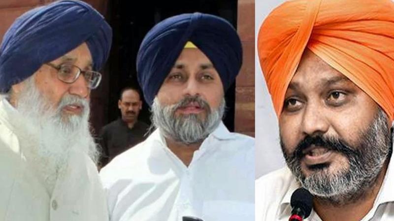 Harpal Singh Cheema and Sukhbir Badal Harpal Singh Cheema and Sukhbir Badal