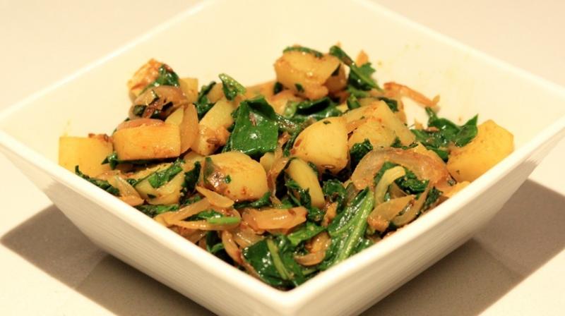 Potato Spinach Vegetable Recipe Potato Spinach Vegetable Recipe