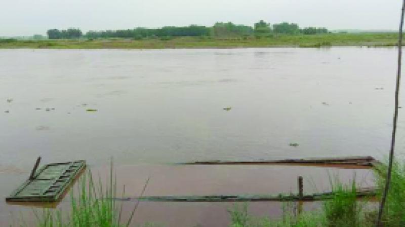 Sinking Boat in River Ravi due to increased Water level