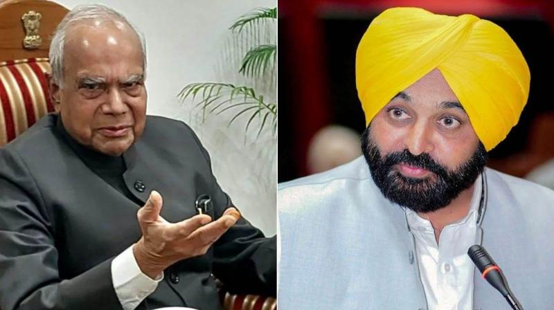 Punjab Governor Banwarilal Purohit, CM Bhagwant Mann Punjab Governor Banwarilal Purohit, CM Bhagwant Mann