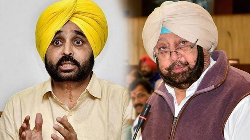 Bhagwant Mann, Captain Amarinder Singh 