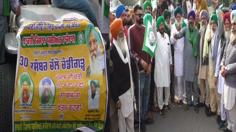 Farmers took out a flag march in Jalandhar Farmers took out a flag march in Jalandhar
