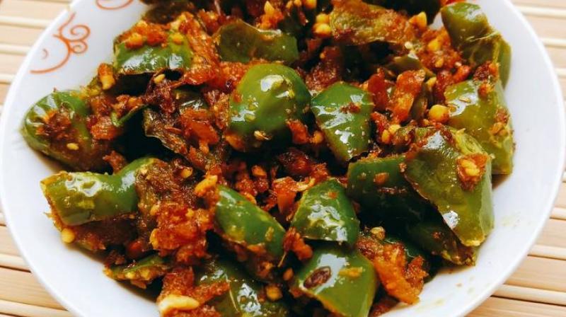 Capsicum Moongphali Sabzi