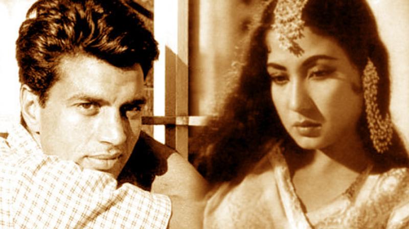 Dharmendra and Meena Kumari