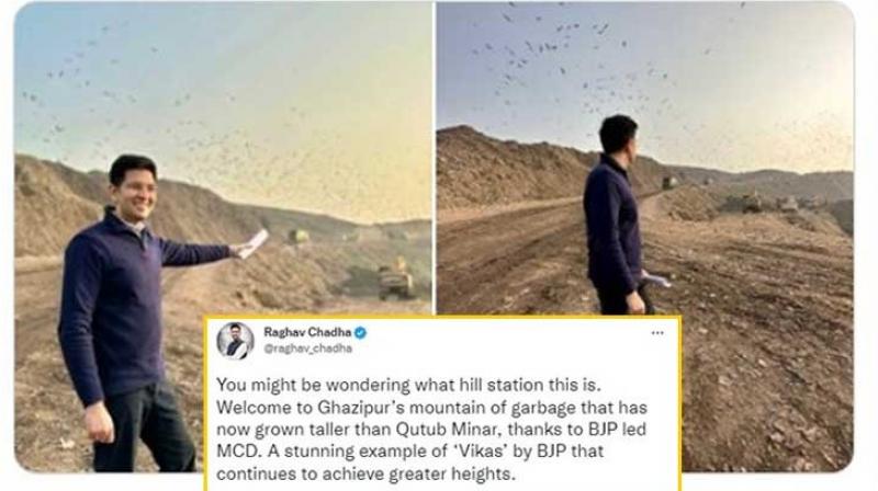 MP Raghav Chadha shared pictures of Delhi's dump site