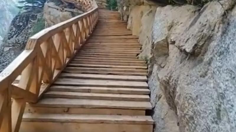 150-year-old skywalk in Uttarkashi's Nelong Valley opened after 60 years defaced by tourists
