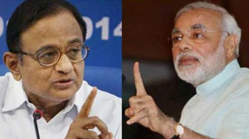 P Chidambaram and Narendra Modi