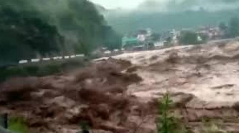 cloud burst in uttar kashi two people swept away cloud burst in uttar kashi two people swept away