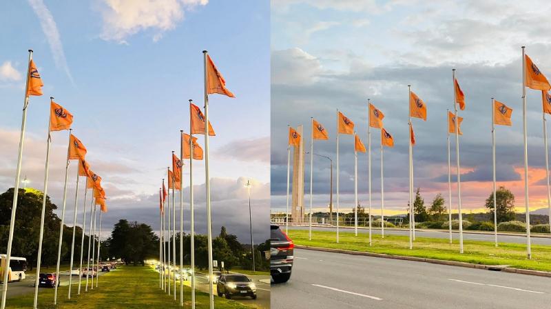 'Nishan Sahib' near Parliament at Canberra 'Nishan Sahib' near Parliament at Canberra