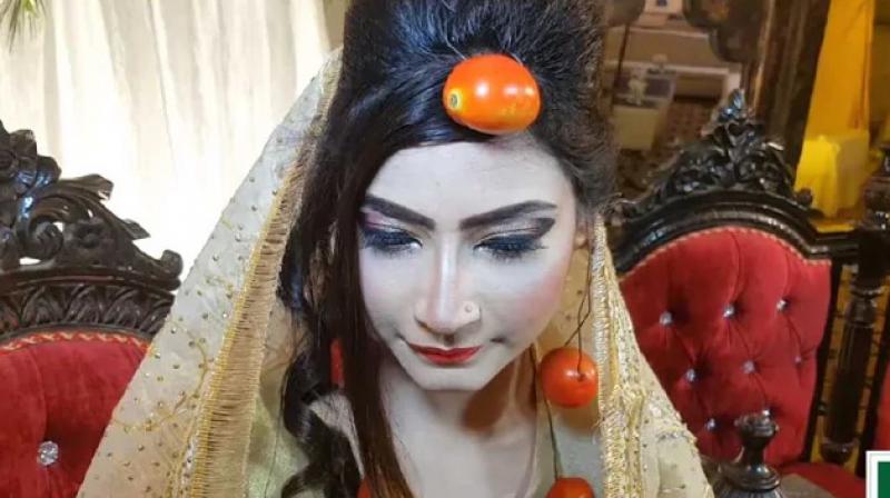 Pakistan Bride Wear Tomato jewellery in Her Wedding Video is going Viral