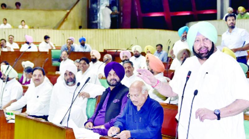 Chief Minister Capt Amarinder Singh speaking in the Vidhan Sabha