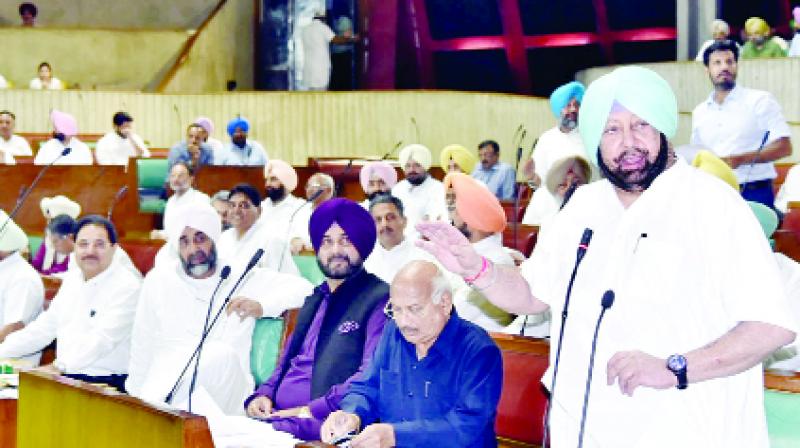 Chief Minister Capt Amarinder Singh speaking in the Vidhan Sabha Chief Minister Capt Amarinder Singh speaking in the Vidhan Sabha