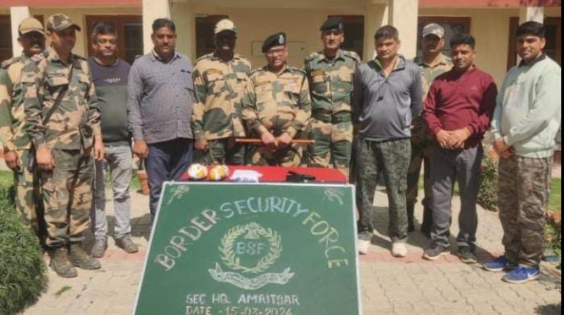 BSF personnel recovered a packet of narcotics in the border area BSF personnel recovered a packet of narcotics in the border area