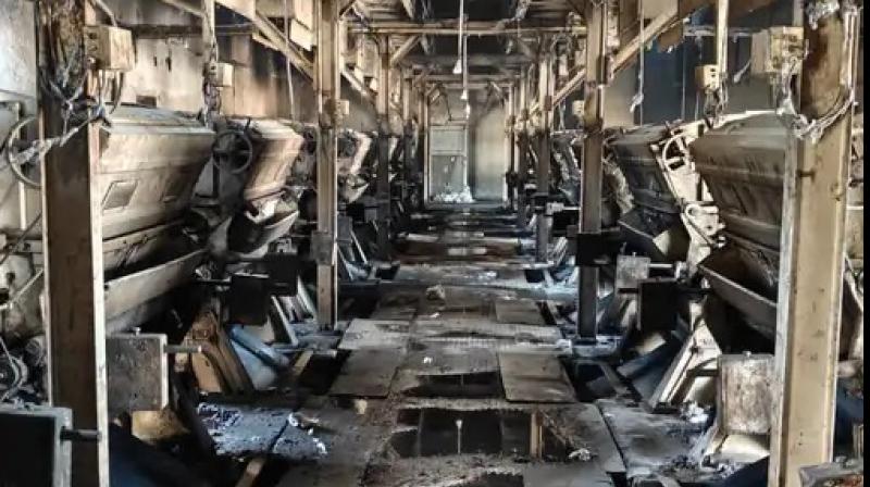 The picture of the fire in the factory The picture of the fire in the factory