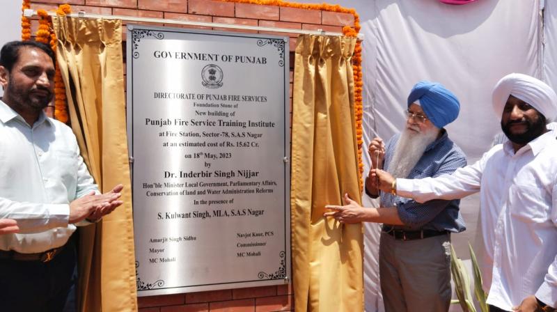 Cabinet Minister Dr.Inderbir Singh Nijjar inagurates Fire Service Training Institute and Directorate of Fire Services and Fire Station Cabinet Minister Dr.Inderbir Singh Nijjar inagurates Fire Service Training Institute and Directorate of Fire Services and Fire Station