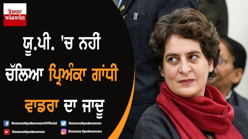 Priyanka Gandhi fails to make an impact in UP LS Election Priyanka Gandhi fails to make an impact in UP LS Election