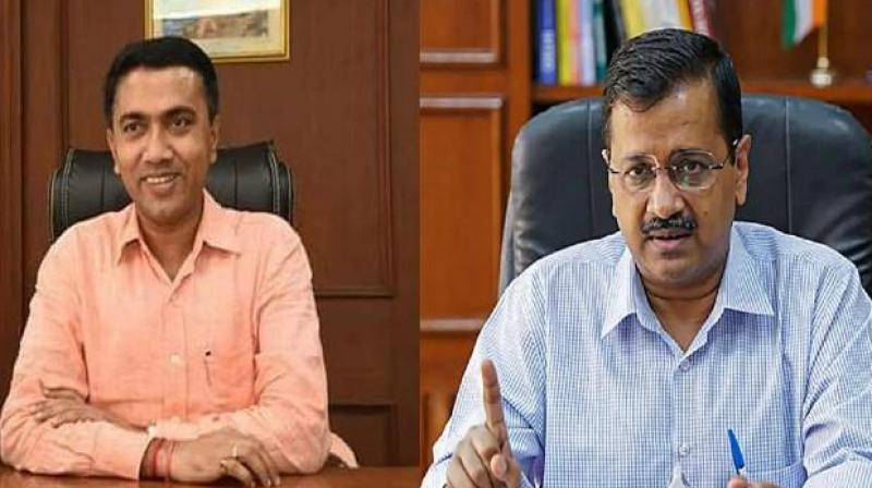 Pramod Sawant and Arvind Kejriwal Pramod Sawant and Arvind Kejriwal