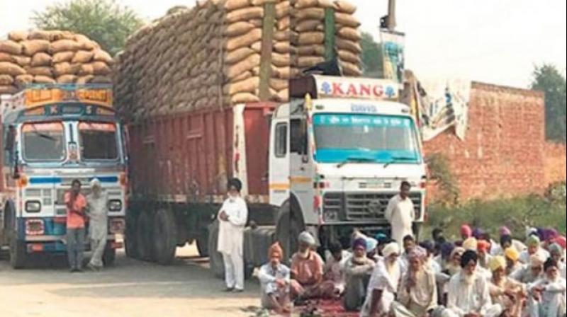 Farmers' organizations stopped trucks carrying jerry cans from outside Farmers' organizations stopped trucks carrying jerry cans from outside